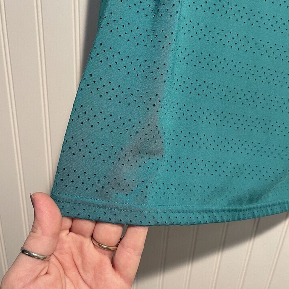 Zyia Teal Chill Perforated Long Sleeve Top Size Small - Picture 3 of 6